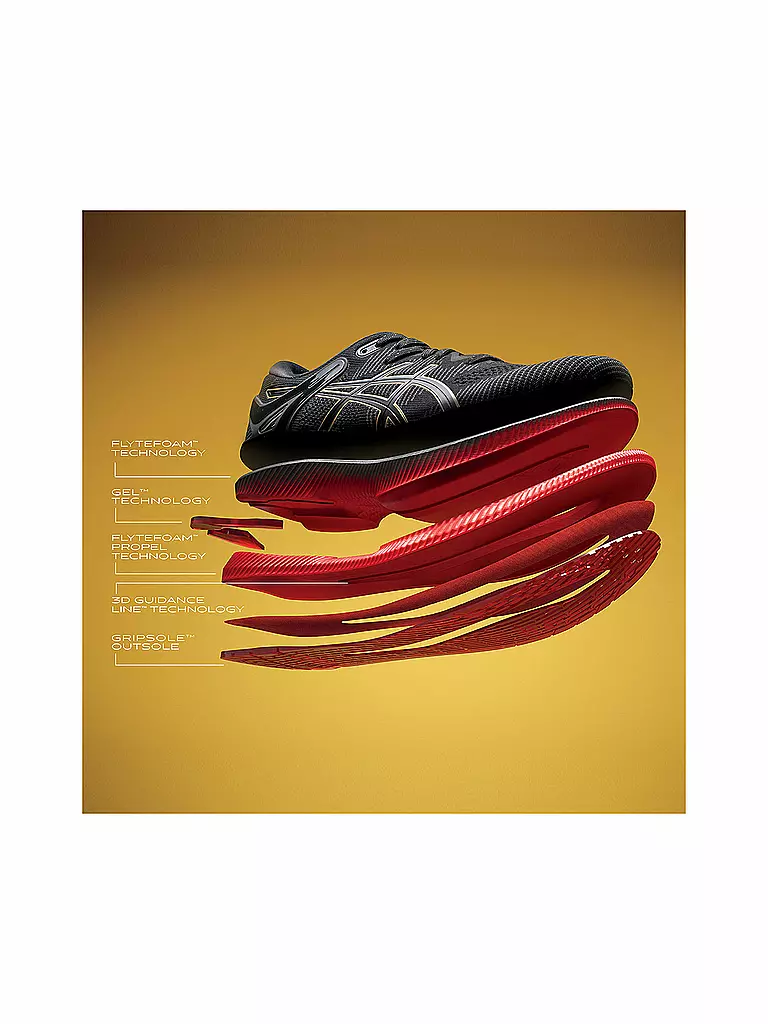 ASICS Damen Laufschuh Metaride BLACK CLASSIC RED schwarz